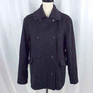 J Crew Wool Cashmere Blend Peacoat Overcoat Topcoat Size Medium Double Breasted